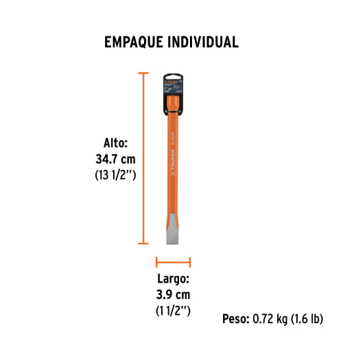 Cincel C-1x12: Acero Cromo Vanadio con Cabeza Grande