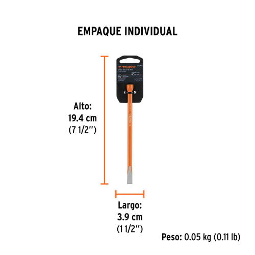 Cincel Largo 6" de Acero Cromo Vanadio - Alta Resistencia