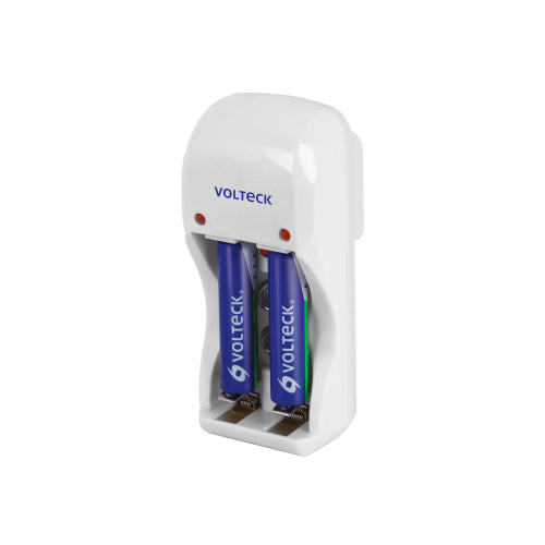 Cargador de Pilas AA, AAA y 9V - Incluye 2 Pilas AAA