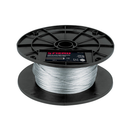 METRO DE CABLE RIGIDO 1/16" DE ACERO 7X7 HILOS
