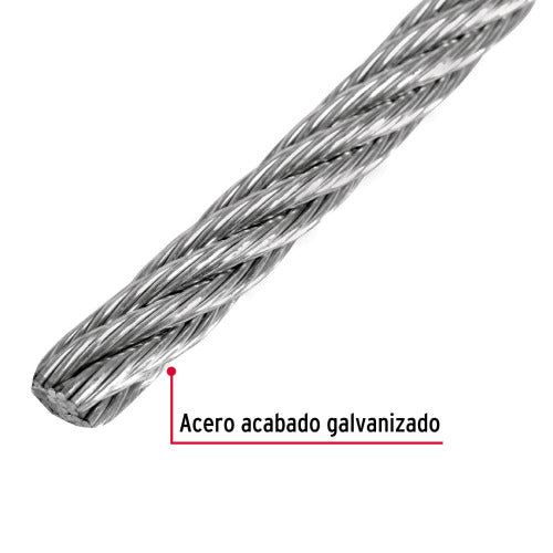 METRO DE CABLE FLEXIBLE 1/4 DE ACERO 7X19 HILOS