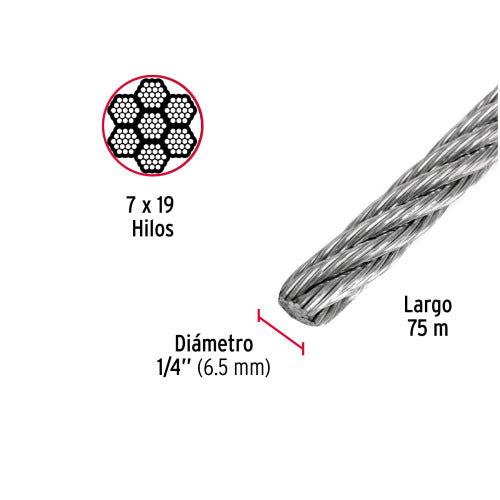 Metro de Cable de Acero 1/4" Flexible | Alta Resistencia