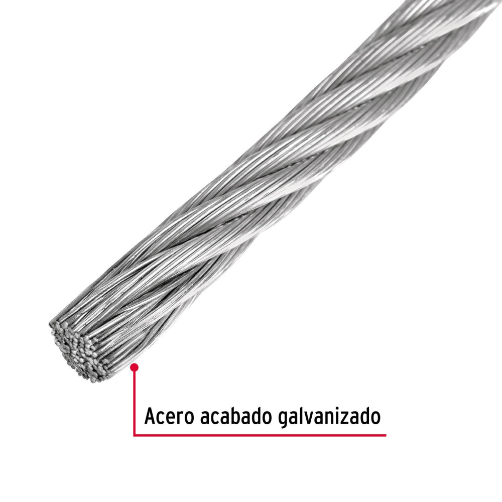 Cable de Acero 1/4" Rígido 7x7 - Rollo 75mts - Alta Resistencia