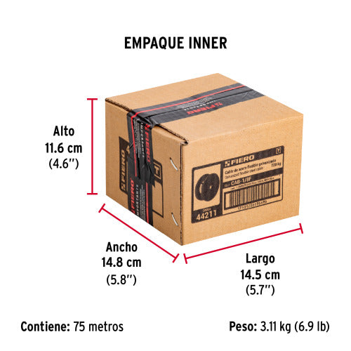 Metro de Cable de Acero 1/8" Flexible - Alta Resistencia y Durabilidad