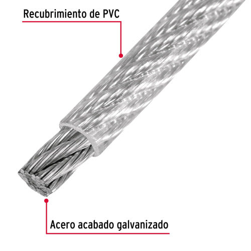 METRO DE CABLE RIGIDO 3/16 RECUBIERTO 300M