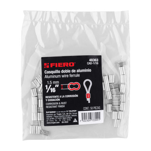 Bolsa de 50 Casquillos Dobles de Aluminio - Alta Durabilidad