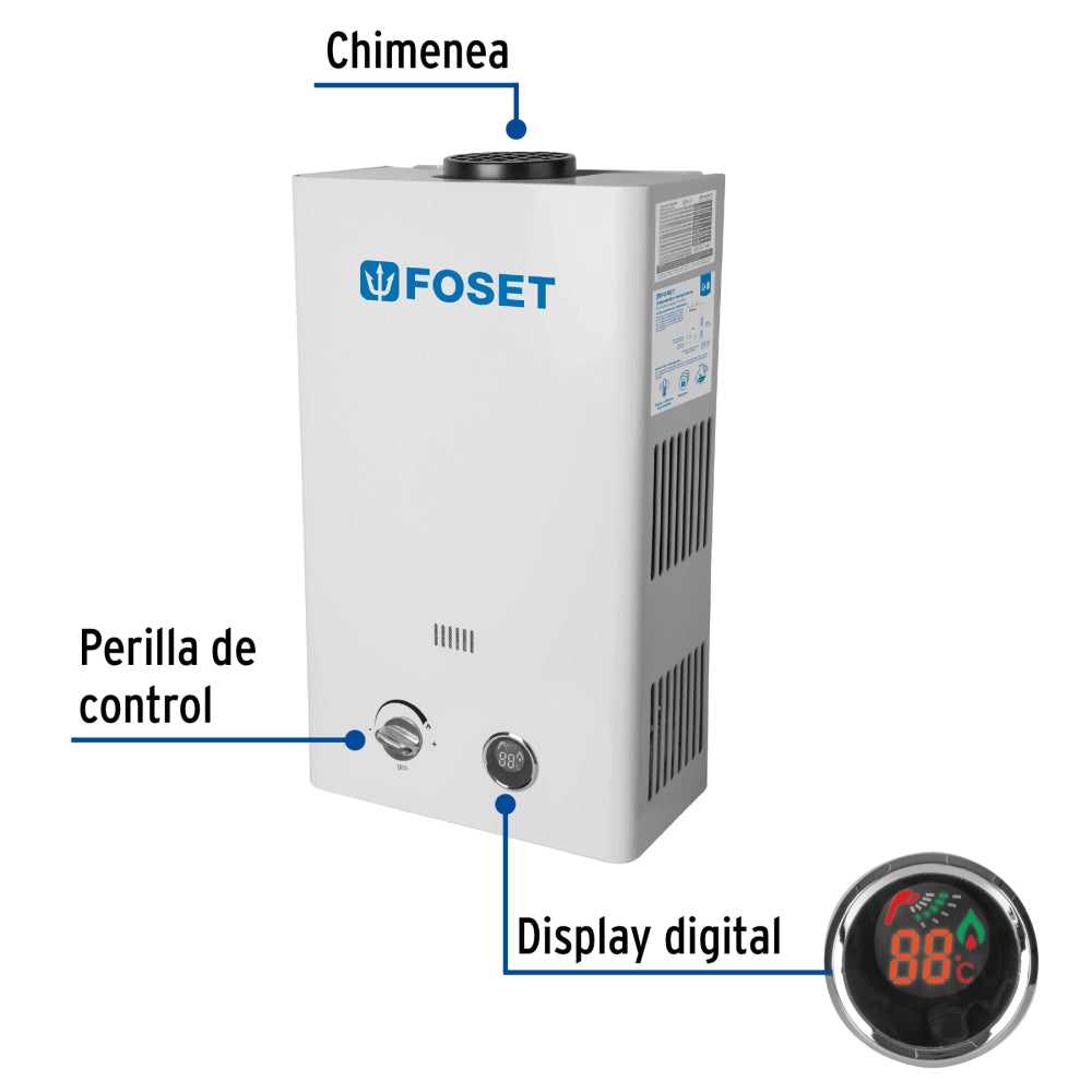 Calentador de Agua Instantáneo 11L Gas Eficiente