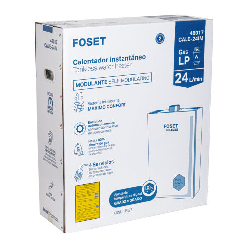 Calentador Instantáneo de Gas LP 24L para 4 Servicios