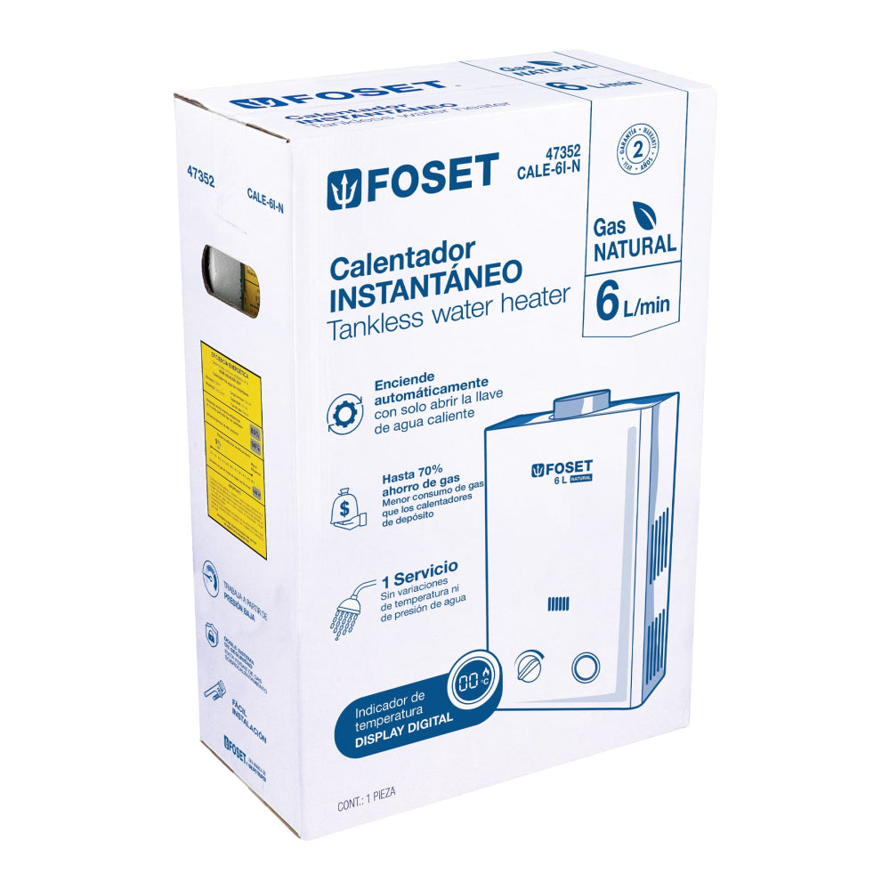 CALENTADOR DE PASO INSTANTANEO 6L GAS NATURAL