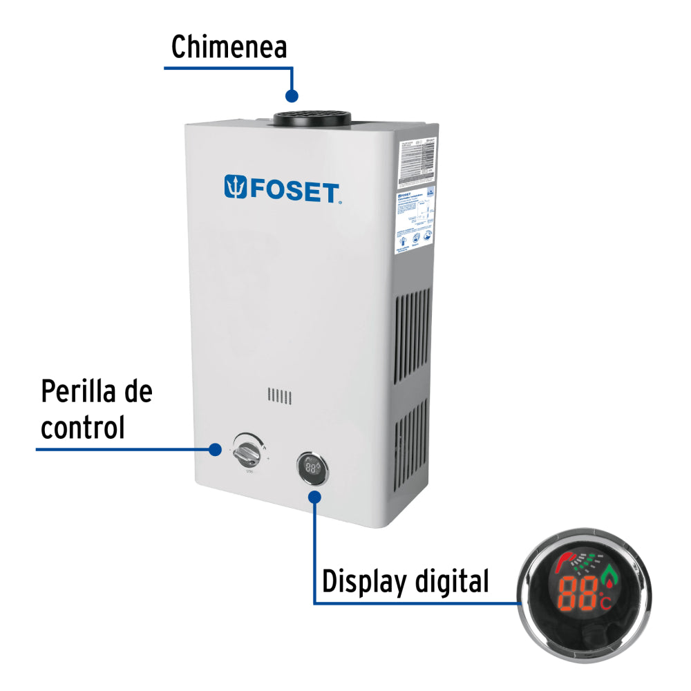 CALENTADOR DE PASO INSTANTANEO 6L GAS NATURAL