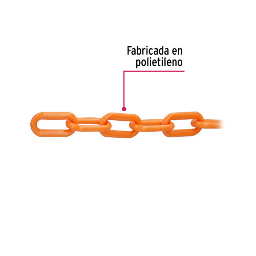 Metro de Cadena de plástico naranja 8mm - Resistente y versátil