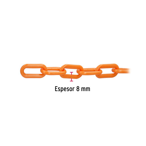 Metro de Cadena de plástico naranja 8mm - Resistente y versátil