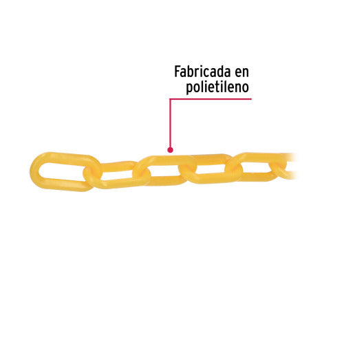 Metro de Cadena de Plástico Amarilla 8mm - Resistente y Versátil