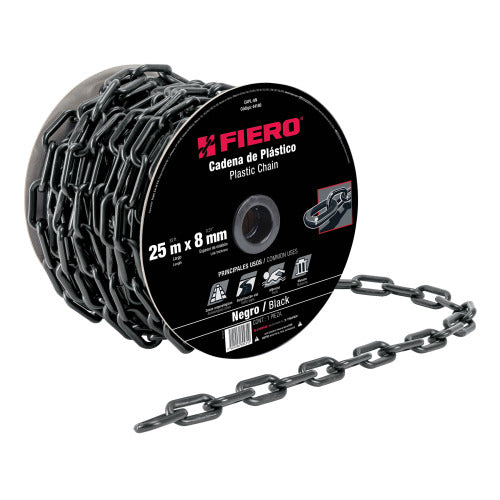 Metro de Cadena Negra de 8mm - Resistente y Versátil