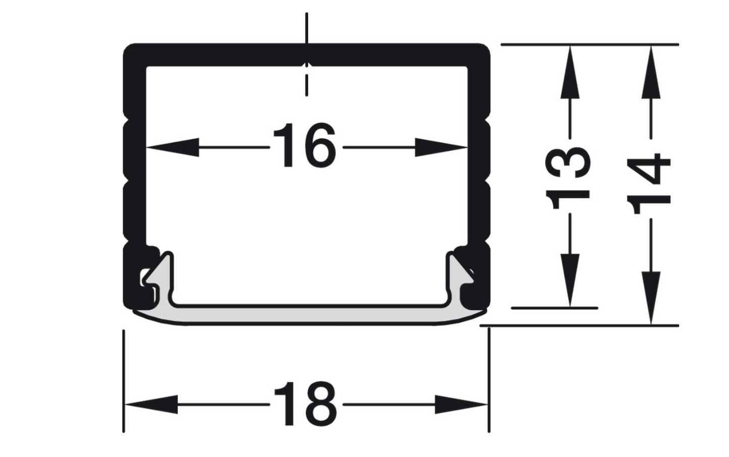 Perfil Bajo Estante Loox 2191 - Aluminio Häfele, 13mm