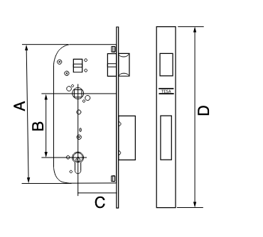 CERRADURA DE EMBUTIR DE PASADOR PICAPORTE