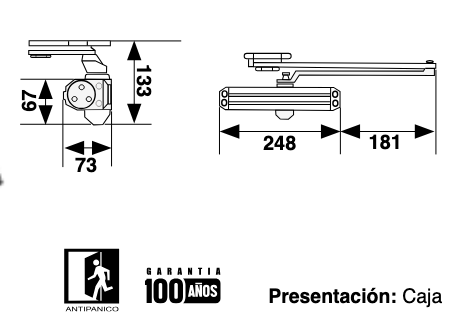 MX86806 XCT2000HAL CIERRAPUERTAS CON RETENCION
