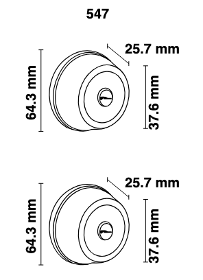 Cerrojo TESA 547 - Alta Seguridad Llave/Llave 60mm