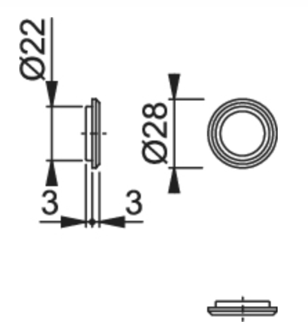 M845 ROSETA F9714M NEGRO MATE 18MM