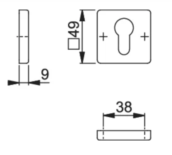 843KS  BOCALLAVE CUADRADA NEGRO MATE F9714M