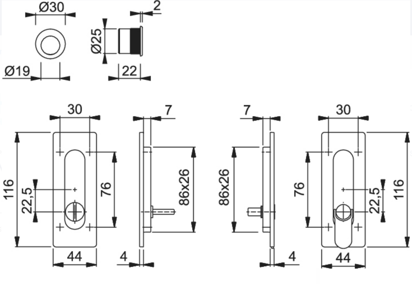M464 SPAZIO KIT WC F84-1-R COBRE SATIN  33-48MM