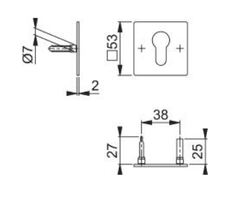E848NS BOCALLAVE PLANA CUADRADA F84-1R COBRE SATIN