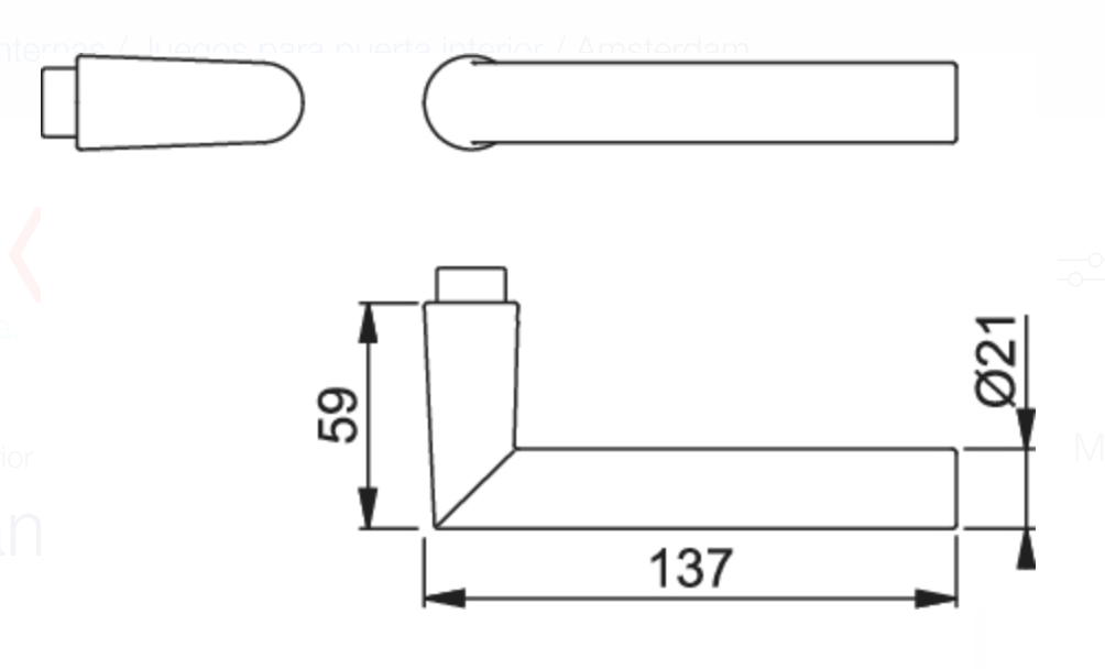 1400/848N AMSTERDAM PLANA CUADRADA NEGRO MATE