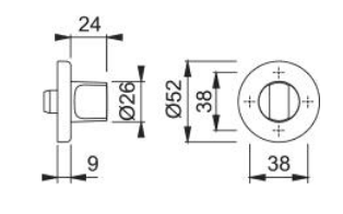 Kit WC Redondo Abultado Aluminio-Inox F9 - 42KS