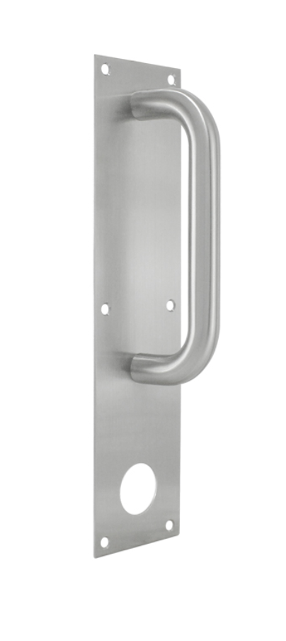 Manija con Placa para Barra Antipánico, Modelo 4, Inox