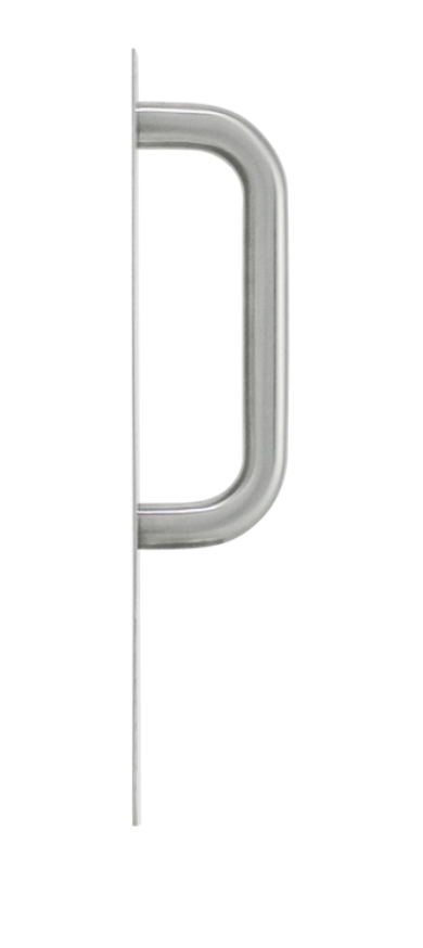 Manija con Placa para Barra Antipánico, Modelo 4, Inox