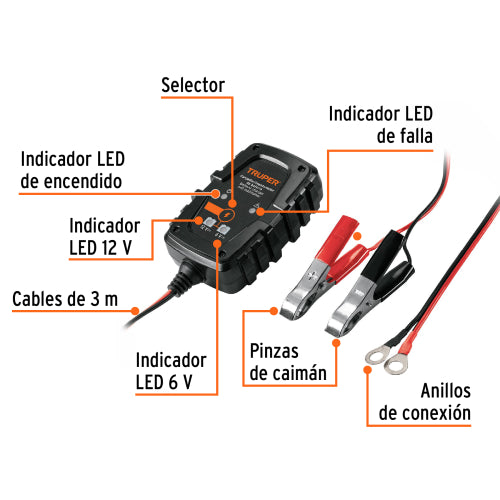 Cargador Universal para Baterías de 6V y 12V - Recarga Rápida