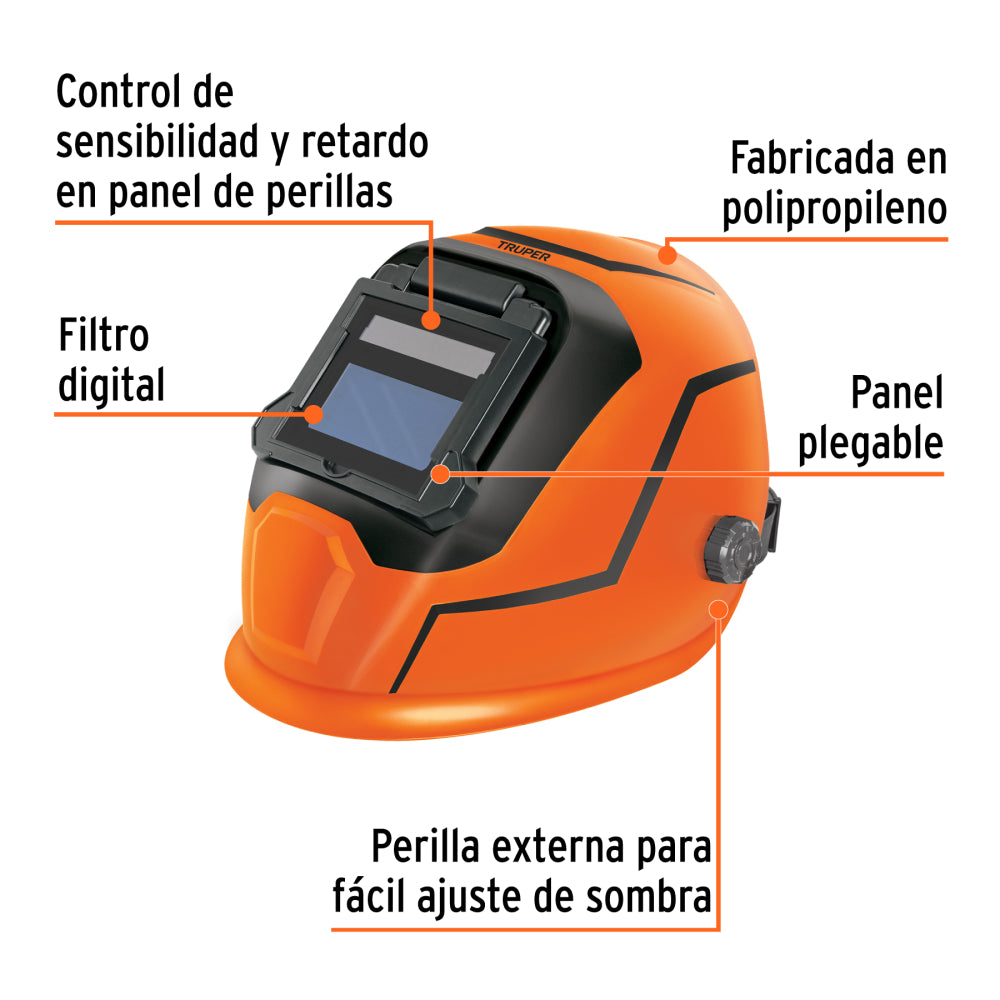 Careta Electrónica para Soldar Sombra 9-13 | Protección Premium