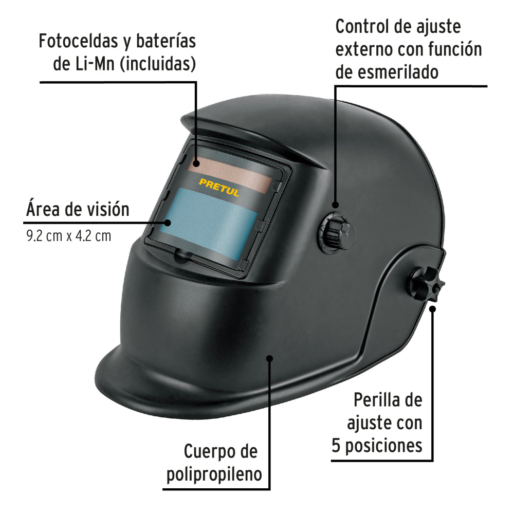 Careta Electrónica para Soldar Sombra 9-13 | Protección Óptima