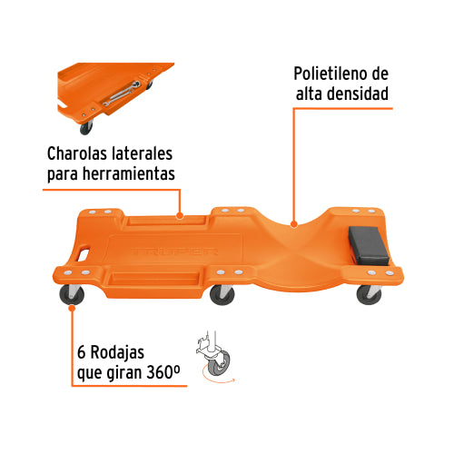 Cama de Plástico 40" para Mecánico - Resistente y Duradera