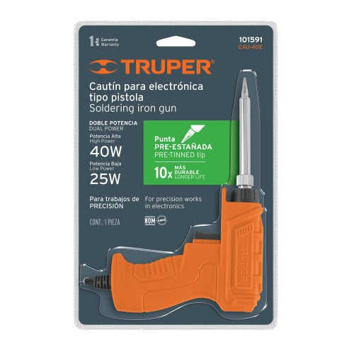 Cautín Profesional 40W Tipo Pistola - Precisión Electrónica