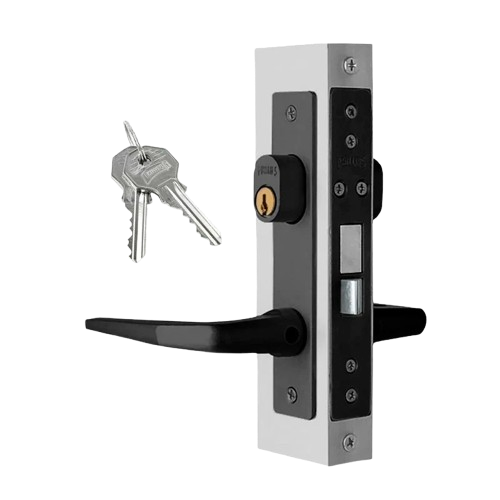 Cerradura Corrediza Mod. 549 para Perfil de Aluminio - Negro