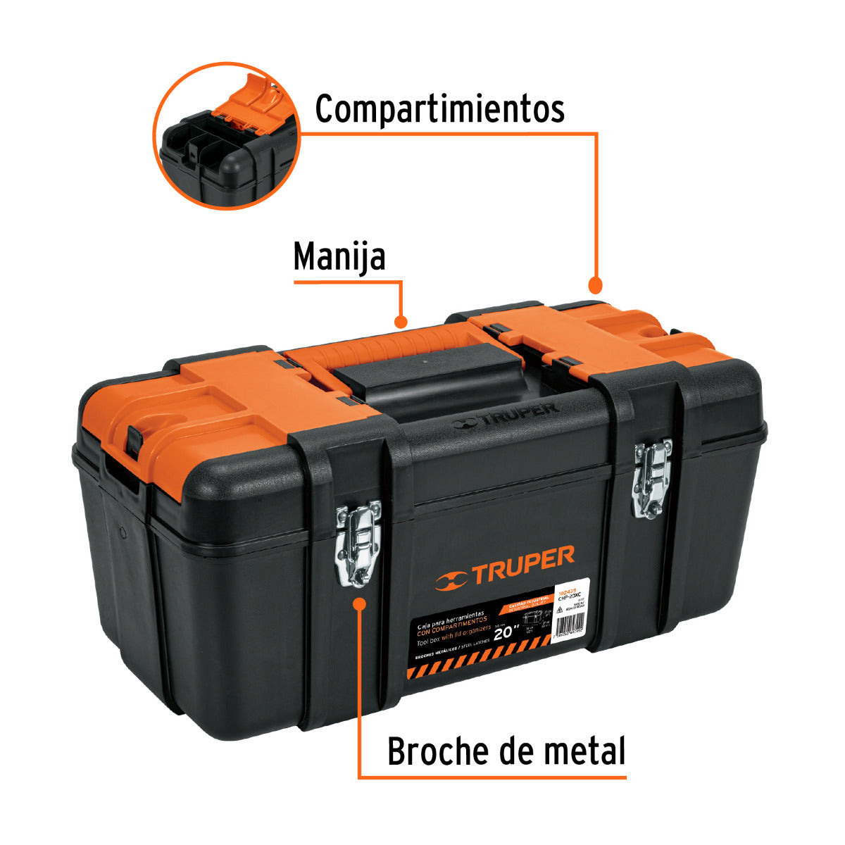 Caja para Herramientas 20" con Compartimentos - Organización Profesional