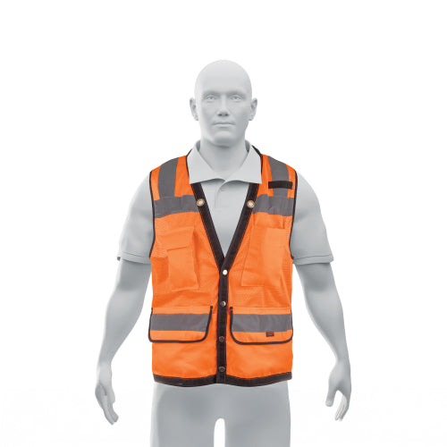 Chaleco de Seguridad Reforzado - Alta Visibilidad Naranja
