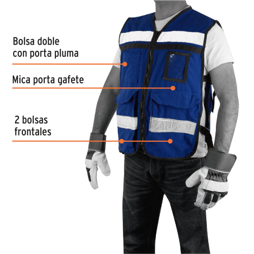 Chaleco Reflectante Azul Rey - Alta Visibilidad y Seguridad