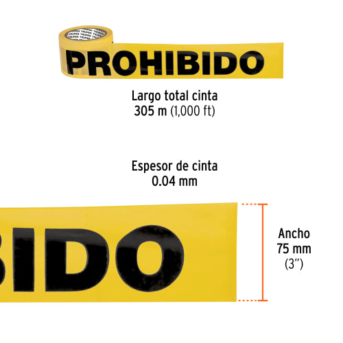 Cinta de Advertencia BAN-PRO-1000