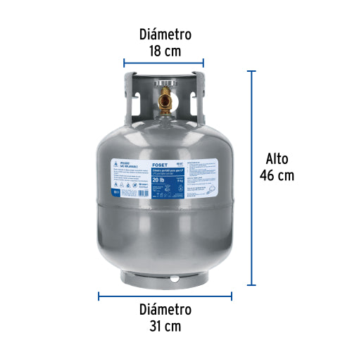 Cilindro Portátil para Gas LP 9Kg - Seguro y Práctico