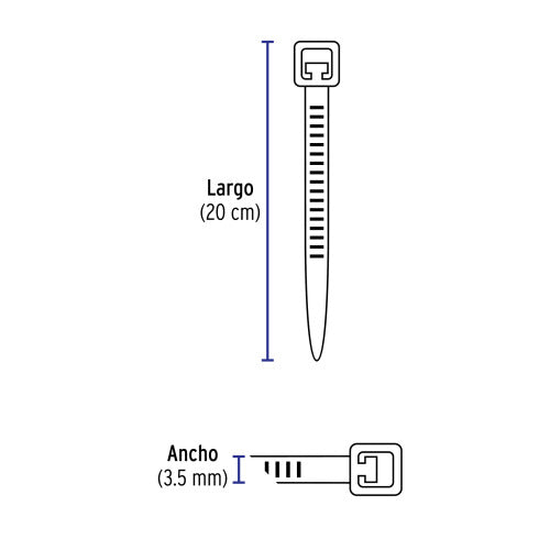 Cinchillos de Plástico Natural 3.5mm - Pack 50 Unidades