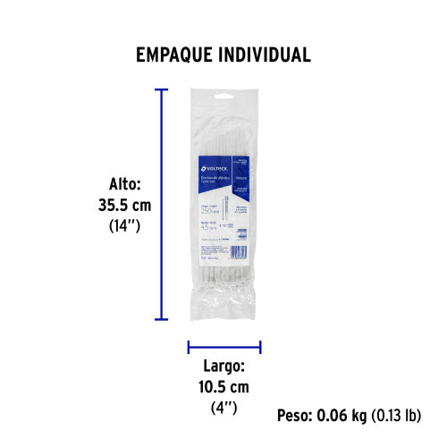 Cinchillos Plástico Natural 4.5mm - Pack 50 Unidades