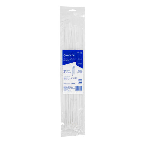 Cinchillos de Plástico Natural 400x4.5mm (25 Unidades)