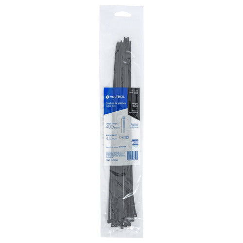 Cinchones de Plástico Negro 400mm x 4.5mm - Pack de 25