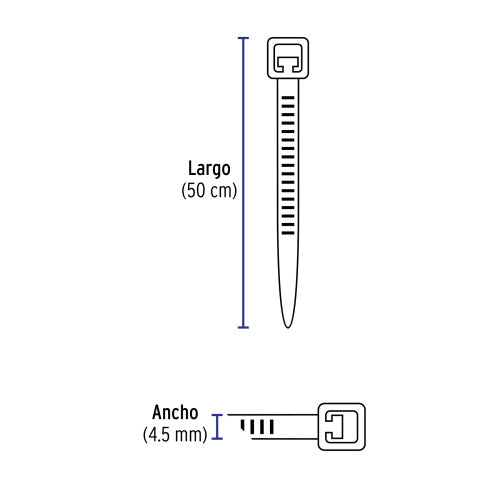 Cinchones de Plástico Negro 4.5mm - Pack de 25 Unidades