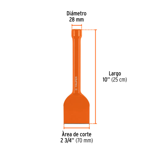 Cincel Ladrillero de Cromo Vanadio - Cabeza Grande 2-3/4 x 10”