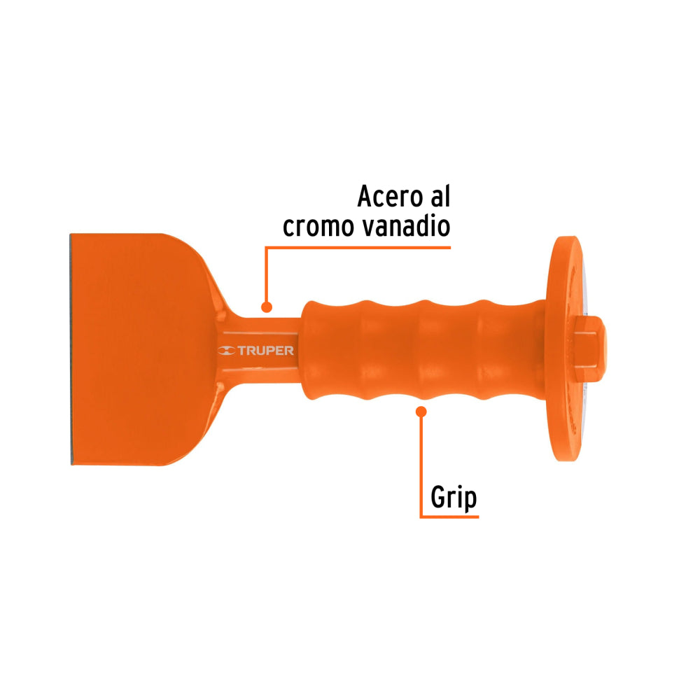 Cincel Ladrillero 3-1/2x8 con Grip - Herramienta Profesional