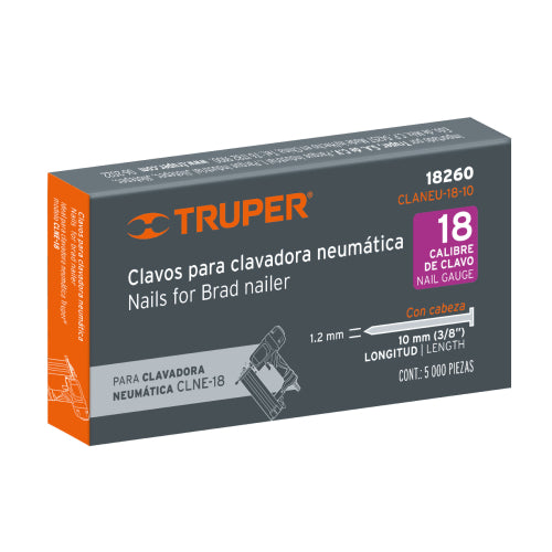 Clavos Calibre 18, 3/8” - Caja de 5000 | Alta Calidad para Construcción
