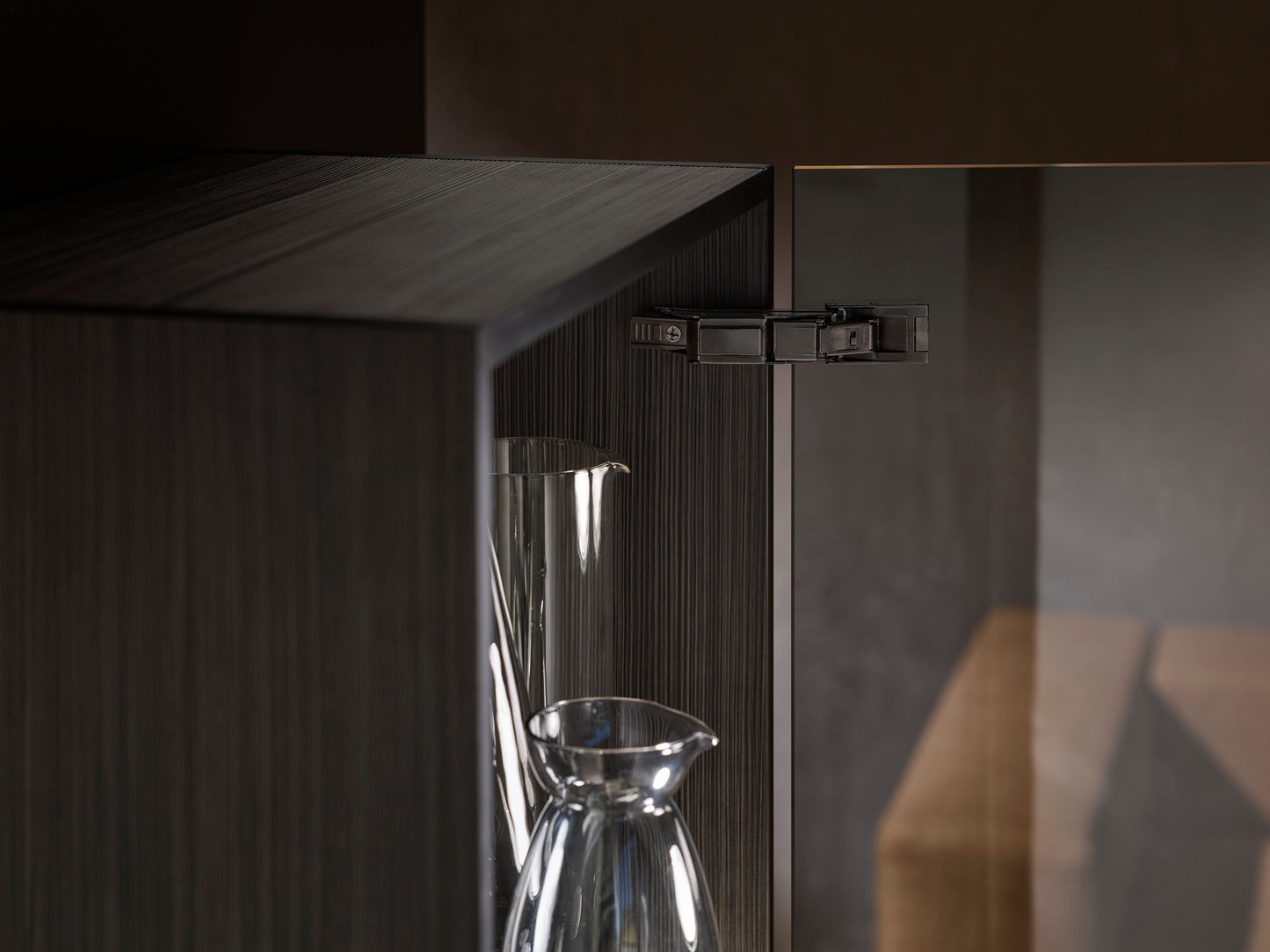 Bisagra CLIP top BLUMOTION CRISTALLO 110° Onyx Black Vidrio - Madera